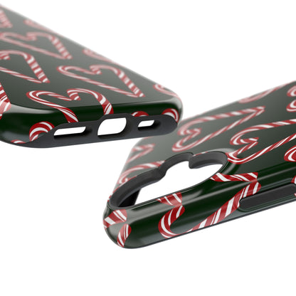 Candy Cane Heart MagSafe Impact-Resistant iPhone Case