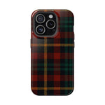 Plaid Impact-Resistant iPhone Case — Red Green Tartan Holiday Theme with MagSafe  Shamo's iPhone 15 Pro / Glossy