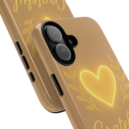 Grateful Heart iPhone Case — Warm Neon Heart