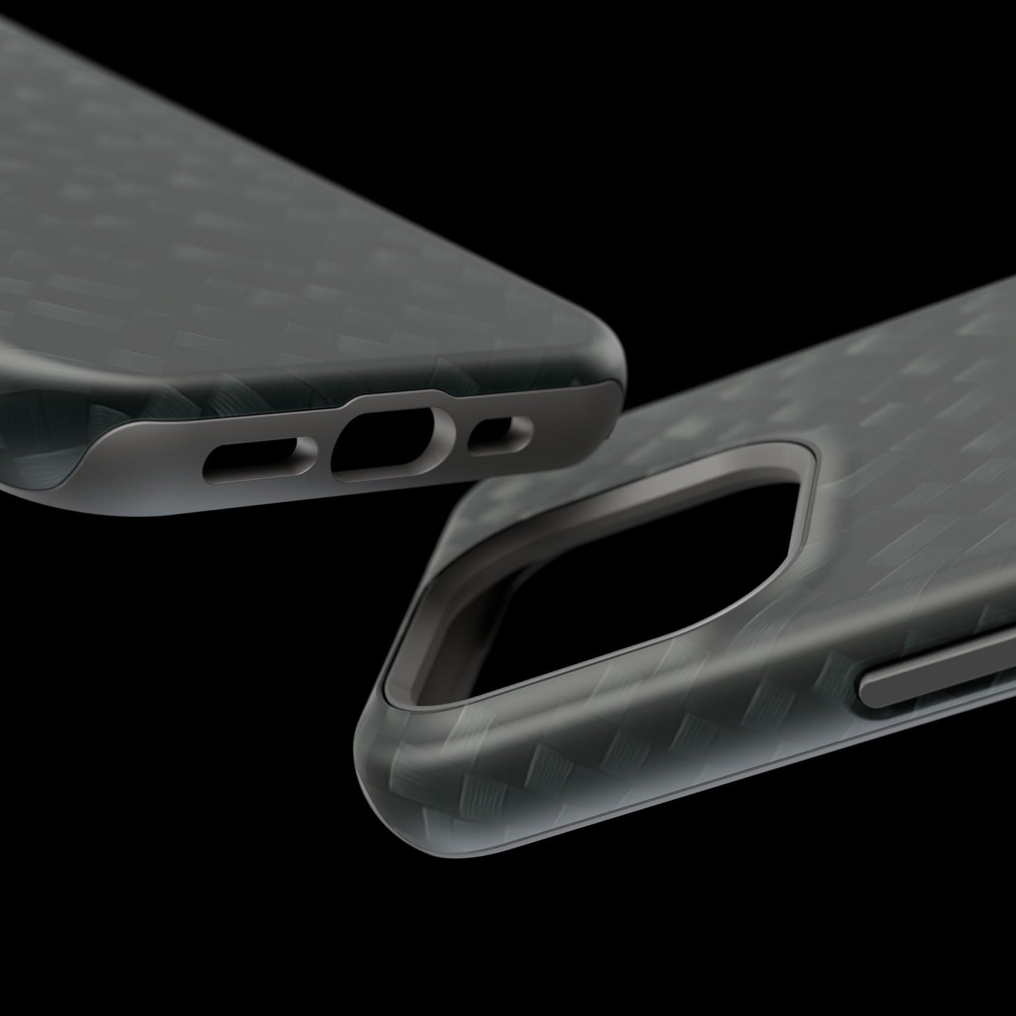 Dark Carbon Fiber Texture Magnetic Impact-Resistant iPhone Case | MagSafe compatible  Shamo's