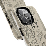 NY City Icons Tough iPhone Case — Statue of Liberty, Pizza & Taxi Pattern | Compatible with MagSafe  Shamo's