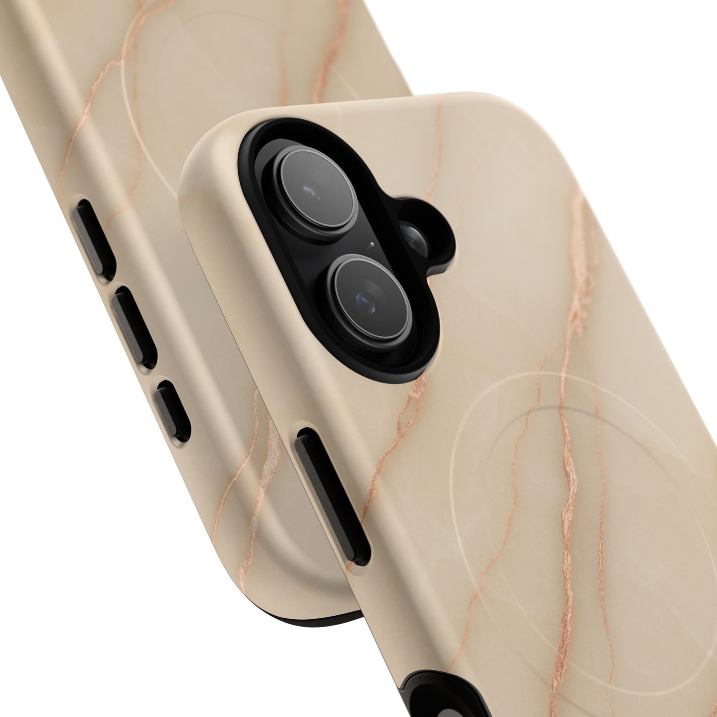 Luxury Series Marble Beige iPhone Case compatible with MagSafe
