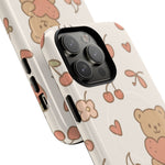 Teddy Berry Cozy Strawberry Pattern iPhone Case with MagSafe