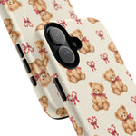 Coque iPhone Ourson des fêtes et sucres d’orge en forme de cœur avec MagSafe