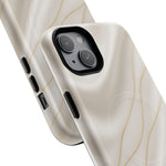 White Silk Gold Luxury iPhone Case with MagSafe  Shamo's