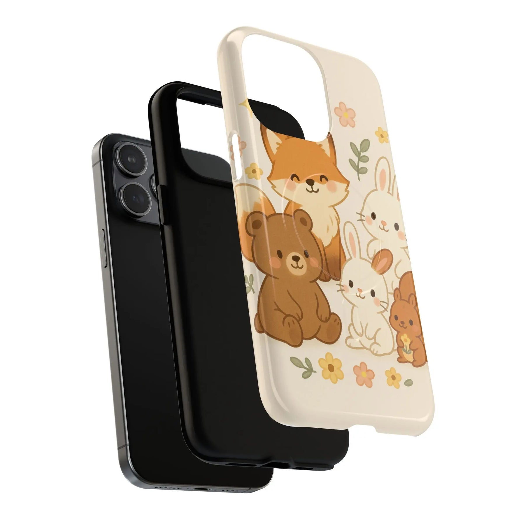 Forest Friends iPhone Case — Fox, Bear & Bunny Design. with MagSafe - Shamo's