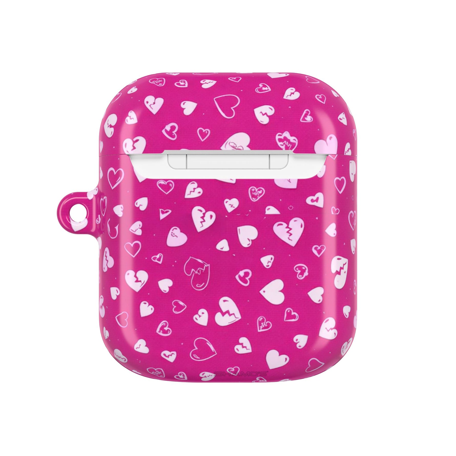 Pink Broken Heart Pattern AirPod Case — Cute Valentine Protective Charging Case