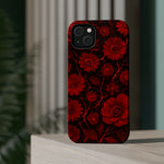Melted Lava Dark Red Floral iPhone Case — MagSafe Compatible  Shamo's