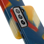 Abstract Brushstroke Tough Phone Case — Colorful Red, Blue & Yellow Protective Cover  Shamo's