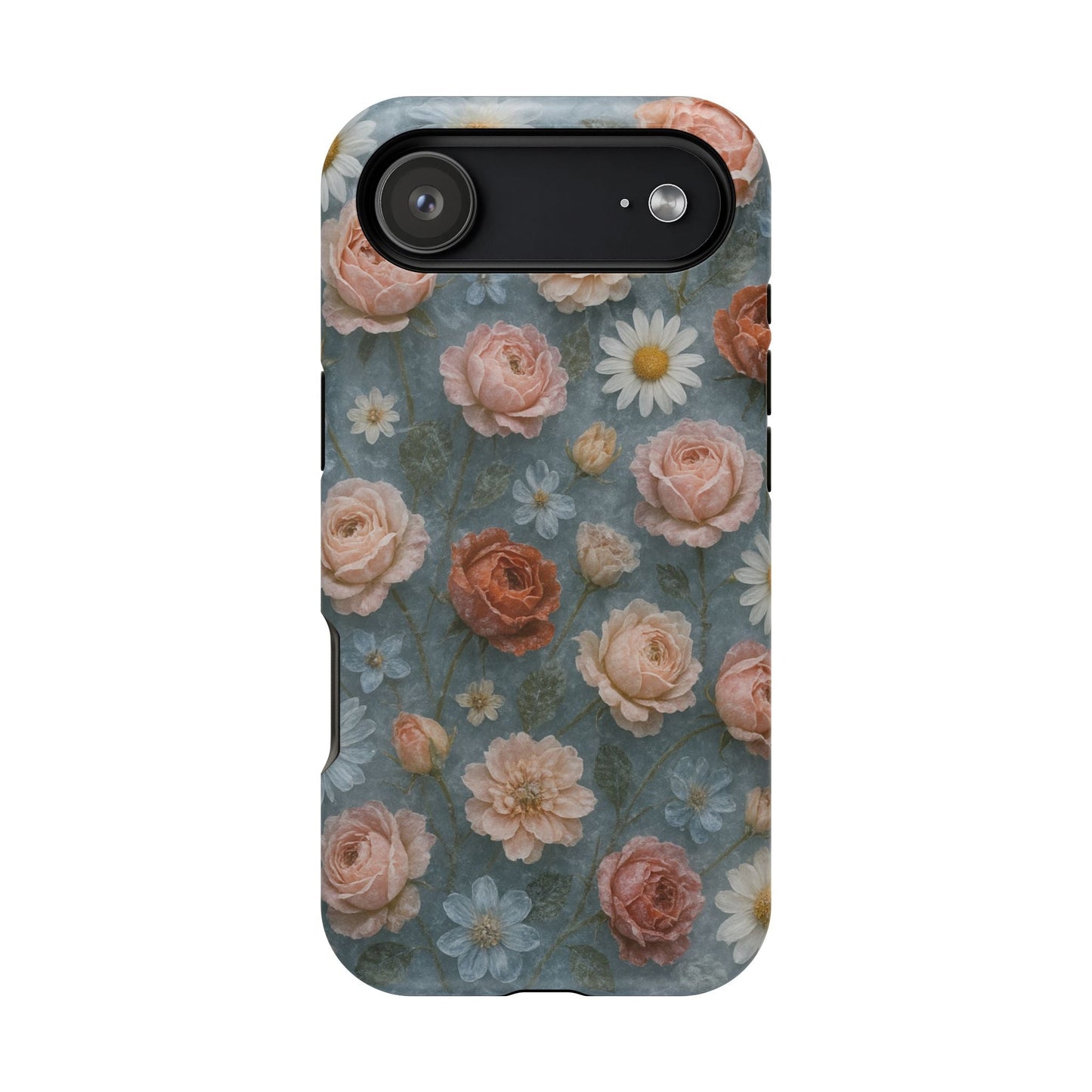 Frozen Floral Vintage Roses & Daisies iPhone Case with MagSafe compatibility  Shamo's iPhone 17 Air / Matte