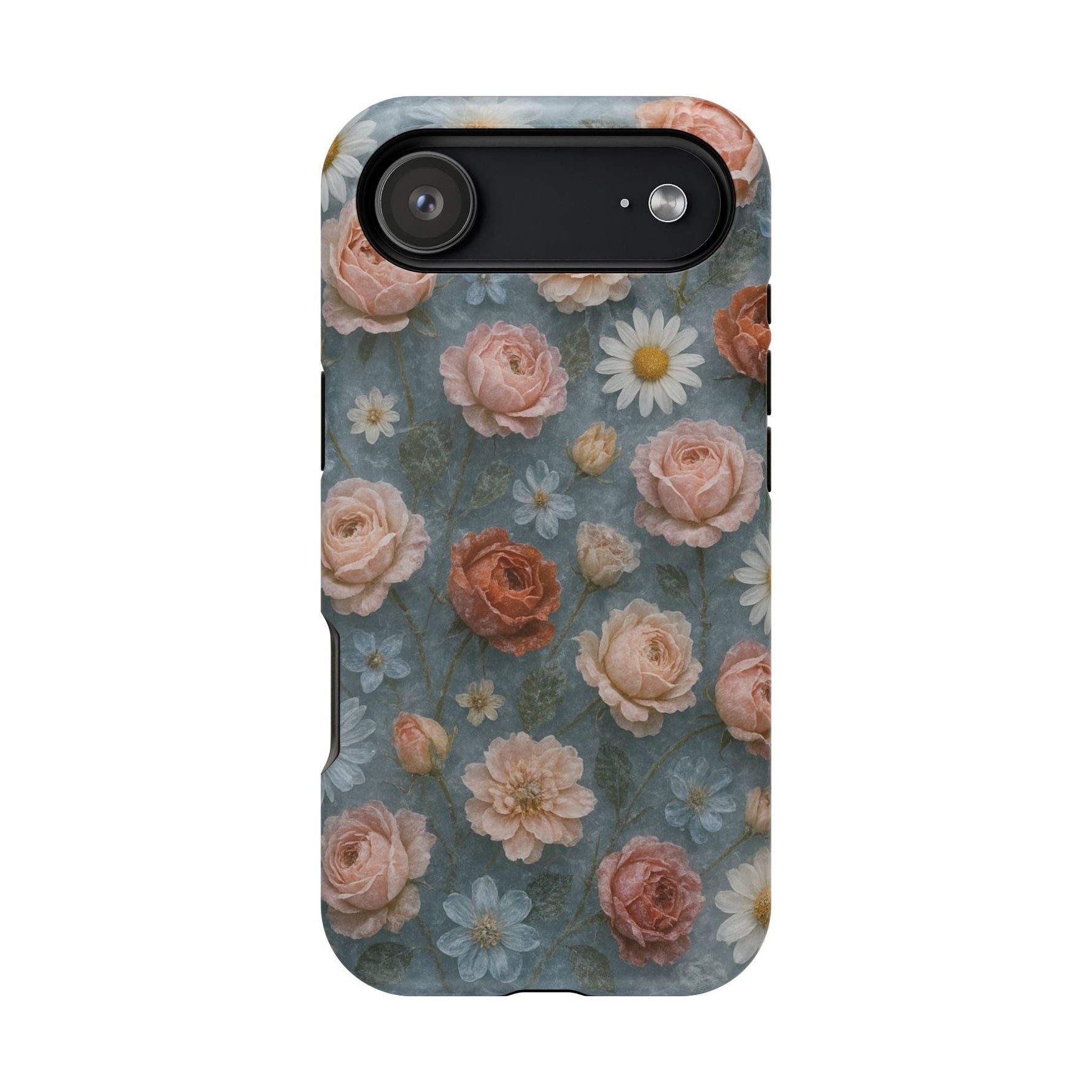 Frozen Floral Vintage Roses & Daisies iPhone Case with MagSafe compatibility  Shamo's iPhone 17 Air / Matte