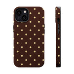 Polka Dot iPhone Case — Brown & Cream Protective Cover with MagSafe compatibility  Shamo's