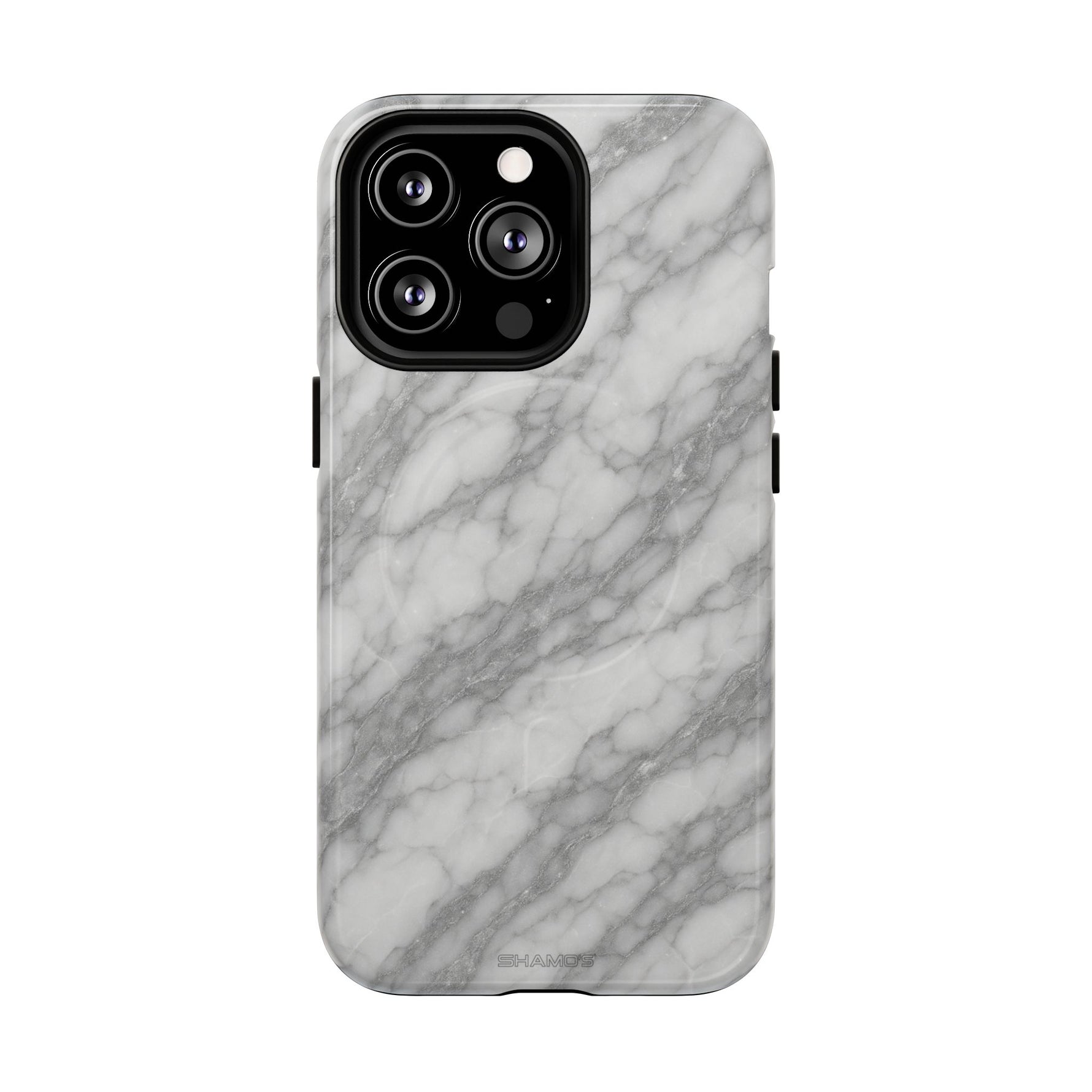 Silver Mist Marble iPhone Case with MagSafe - iPhone 17 / Glossy - Shamo's