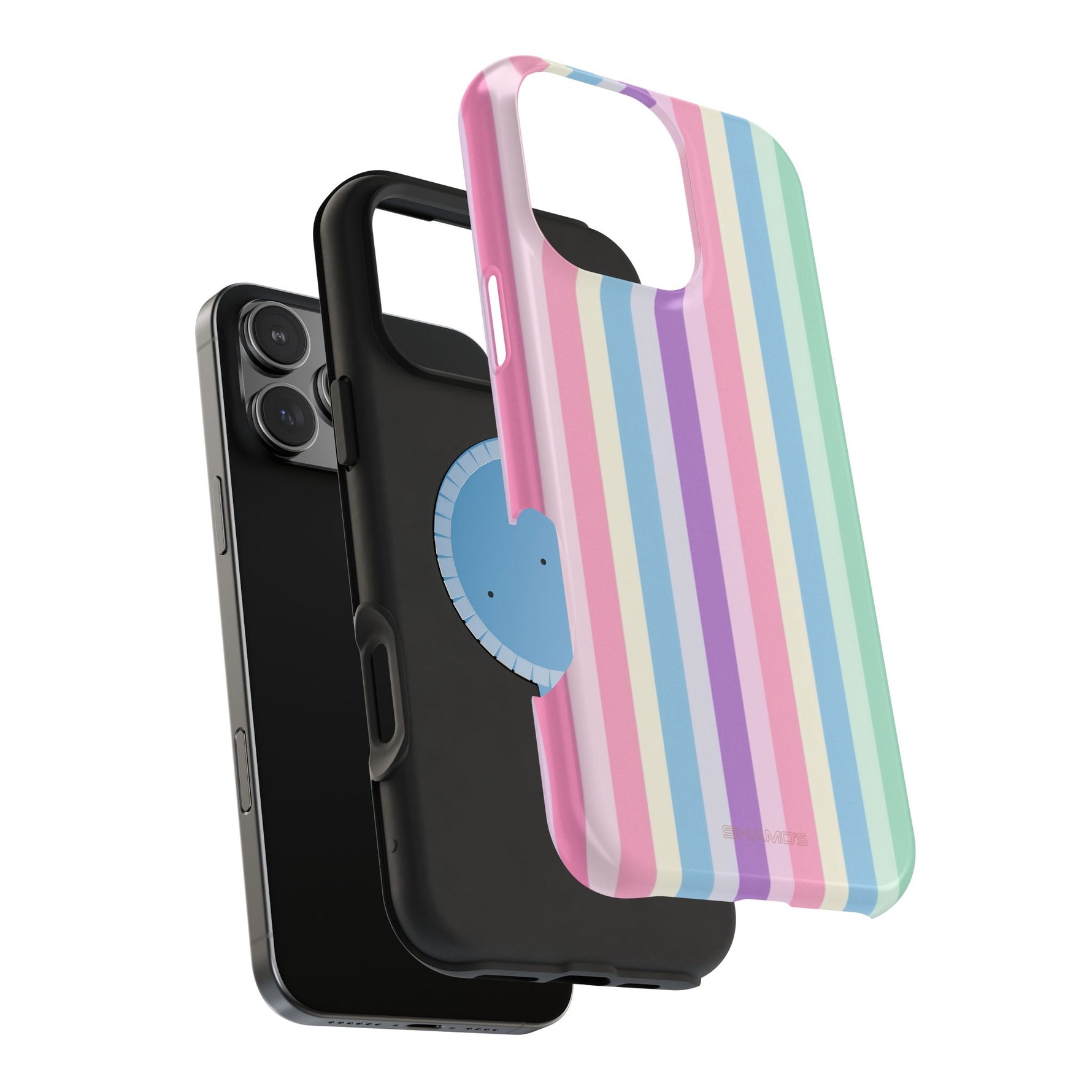 Pastel Stripe MagSafe Compatible Magnetic Impact-Resistant Phone Case - iPhone 17 / Glossy - Shamo's