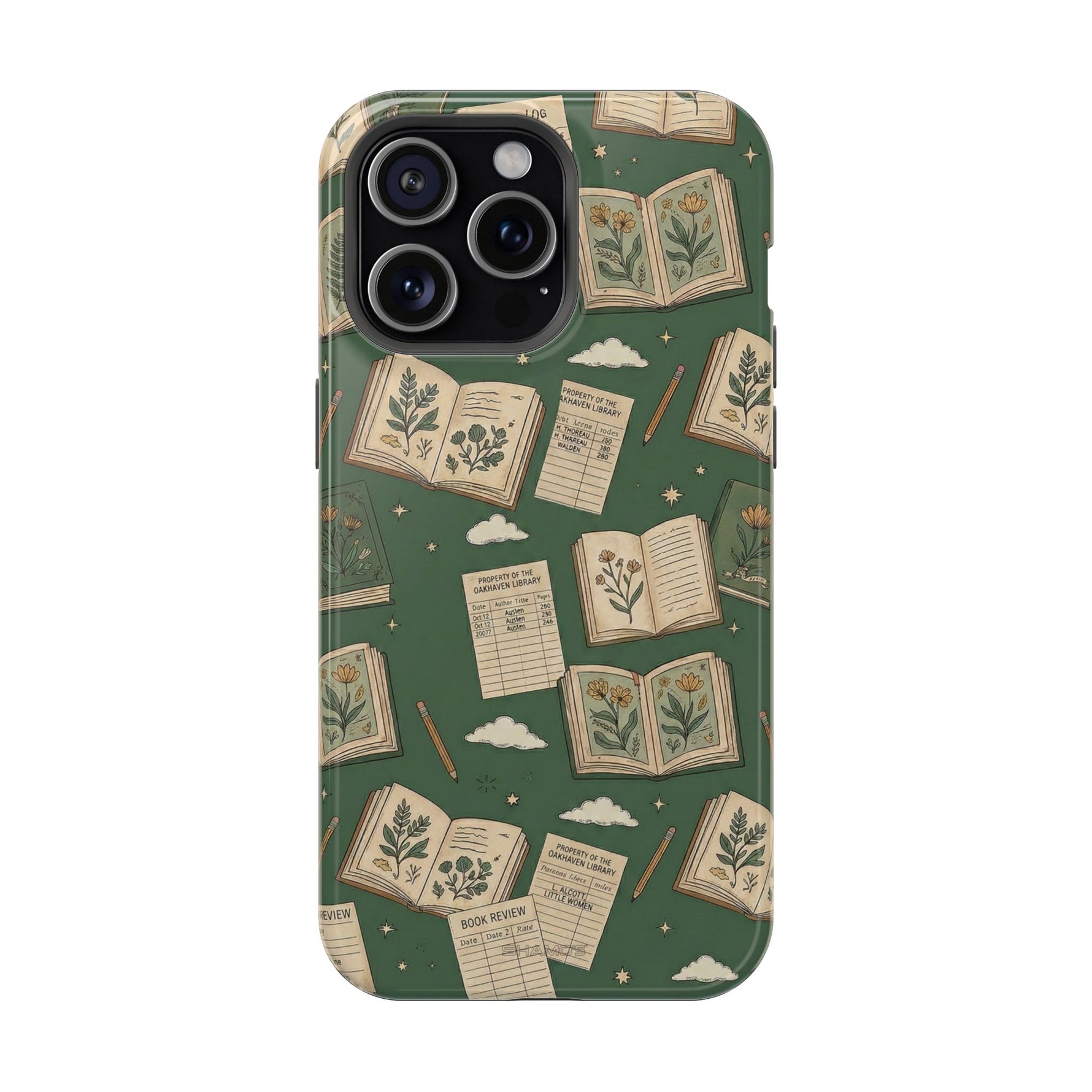 Botanical Journal Pattern iPhone Case | MagSafe Compatible Impact-Resistant Protective Cover