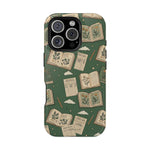 Botanical Journal Pattern iPhone Case | MagSafe Compatible Impact-Resistant Protective Cover