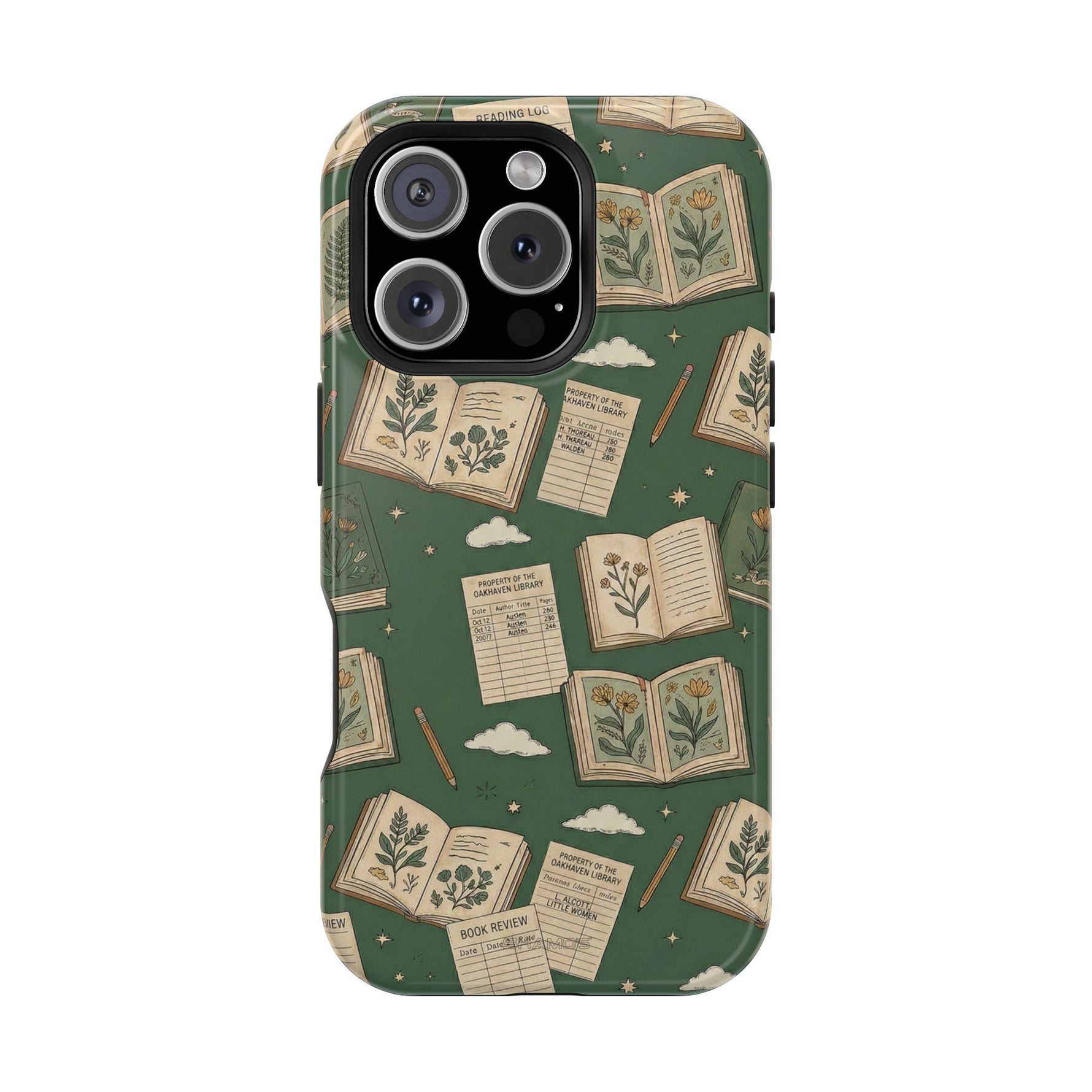 Botanical Journal Pattern iPhone Case | MagSafe Compatible Impact-Resistant Protective Cover