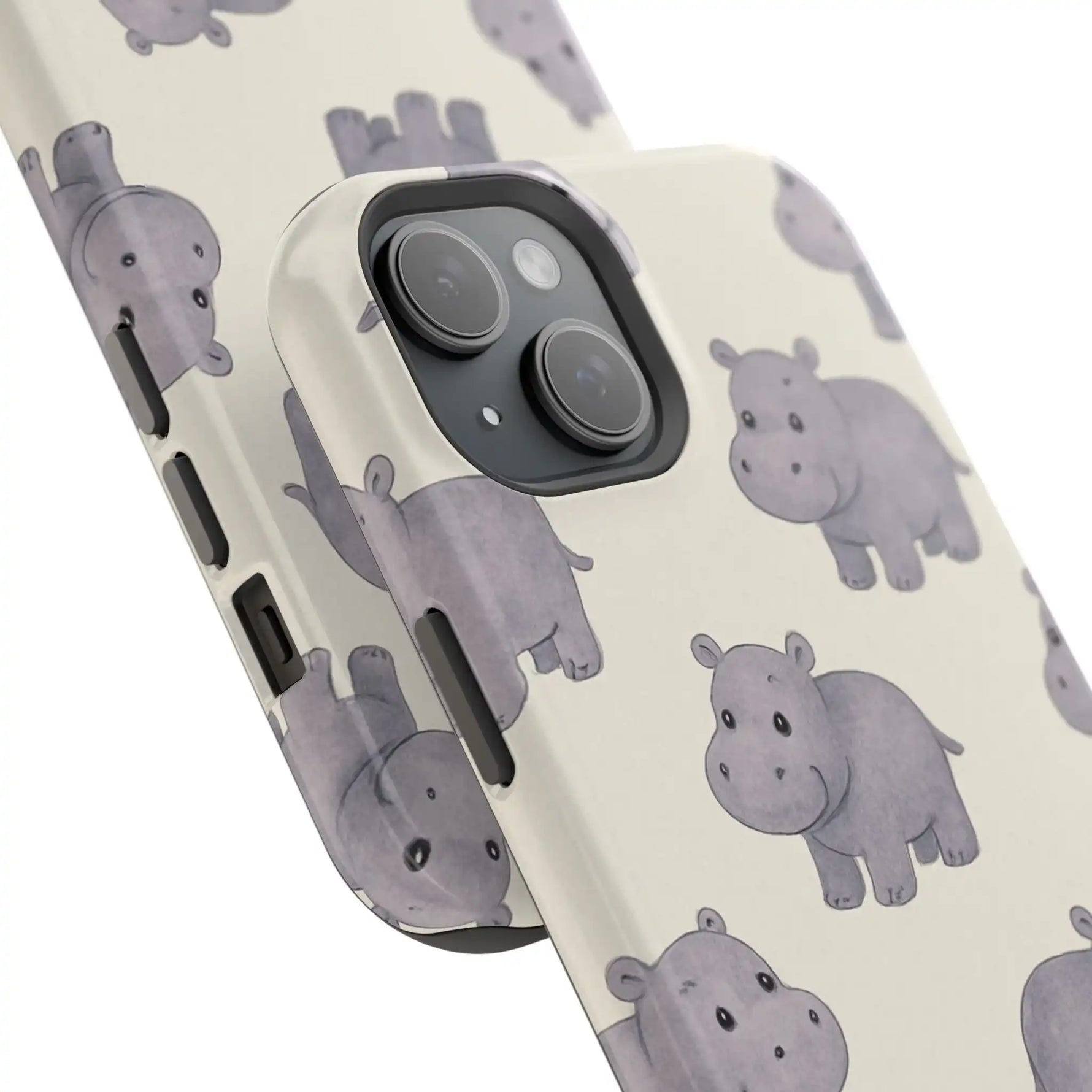 Cute Tiny Hippo Magnetic Impact-Resistant Phone Case