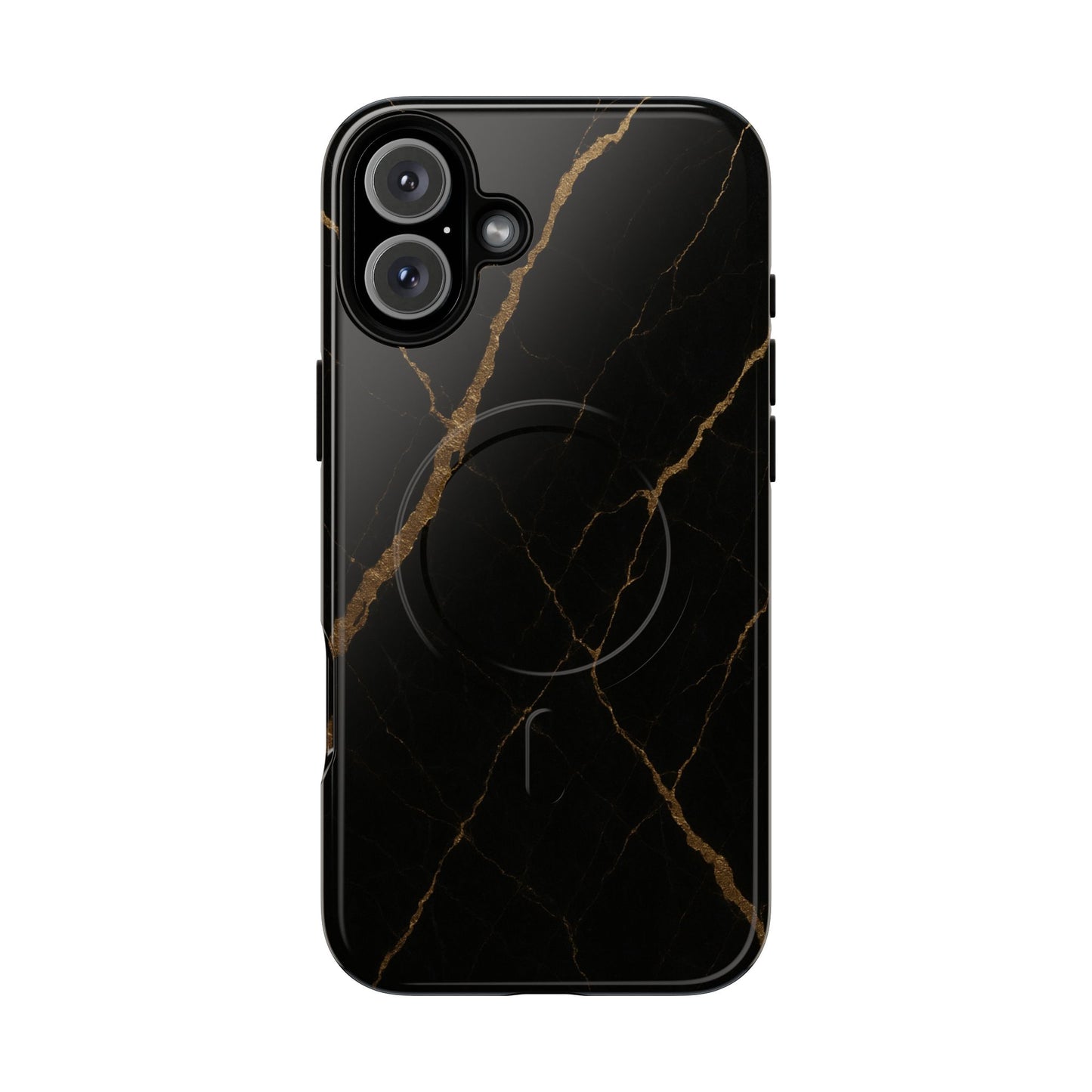 Black & Gold Marble iPhone Case with MagSafe - Shamo's