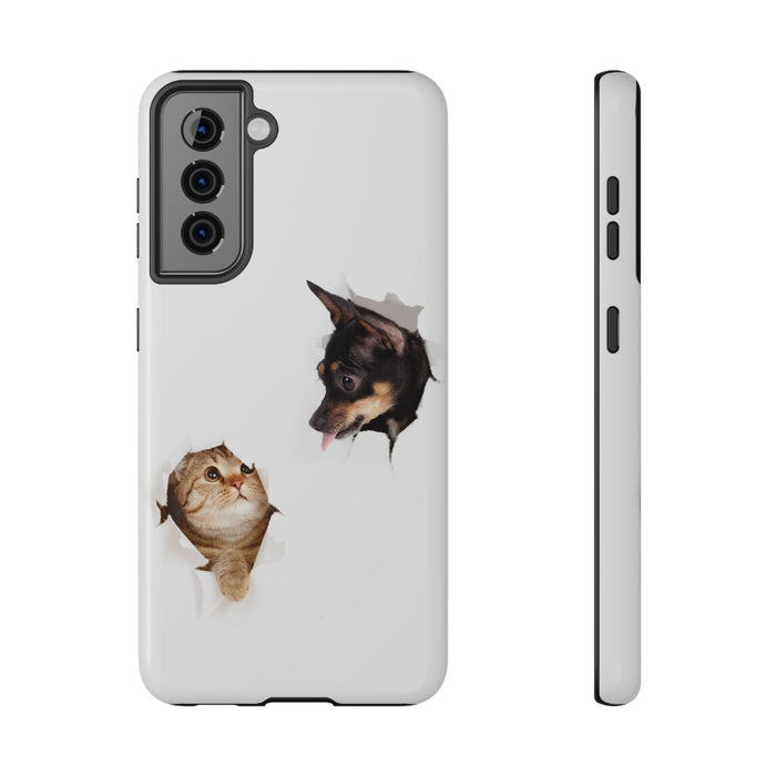 Impact-Resistant Cases with a cat and a dog