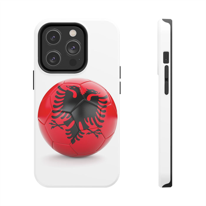 Tough Phone Cases with Albanian soccer flag