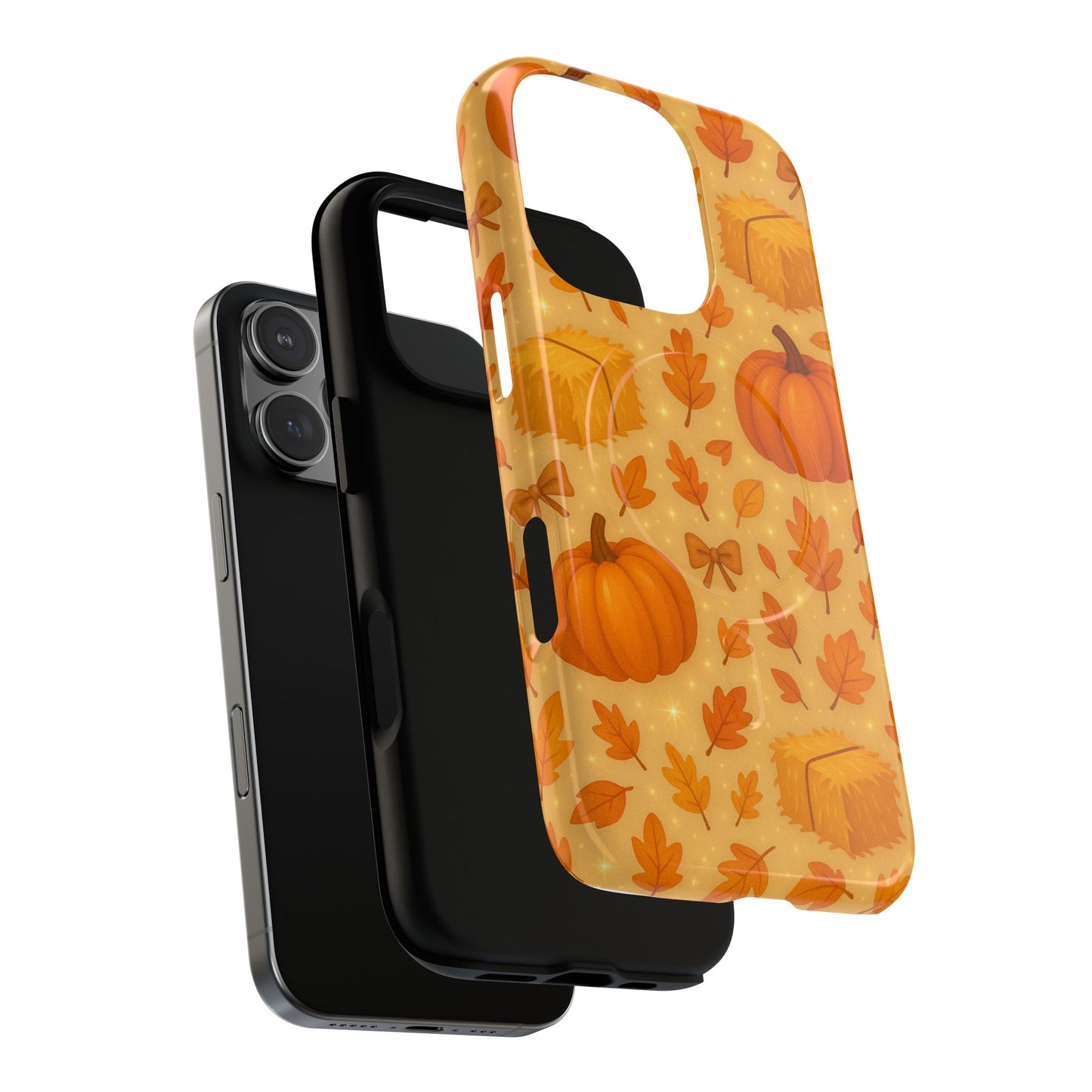 Autumn Harvest iPhone Case — Pumpkin & Haystack Fall with MagSafe