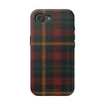 Funda para iPhone resistente a impactos con diseño de cuadros escoceses rojos y verdes con MagSafe