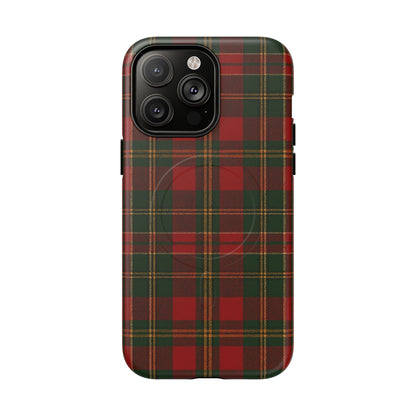 Plaid Holiday iPhone Case — Red & Green Tartan (MagSafe compatible)
