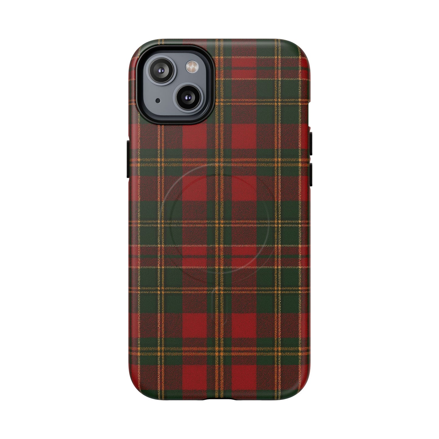 Plaid Holiday iPhone Case — Red & Green Tartan (MagSafe compatible)