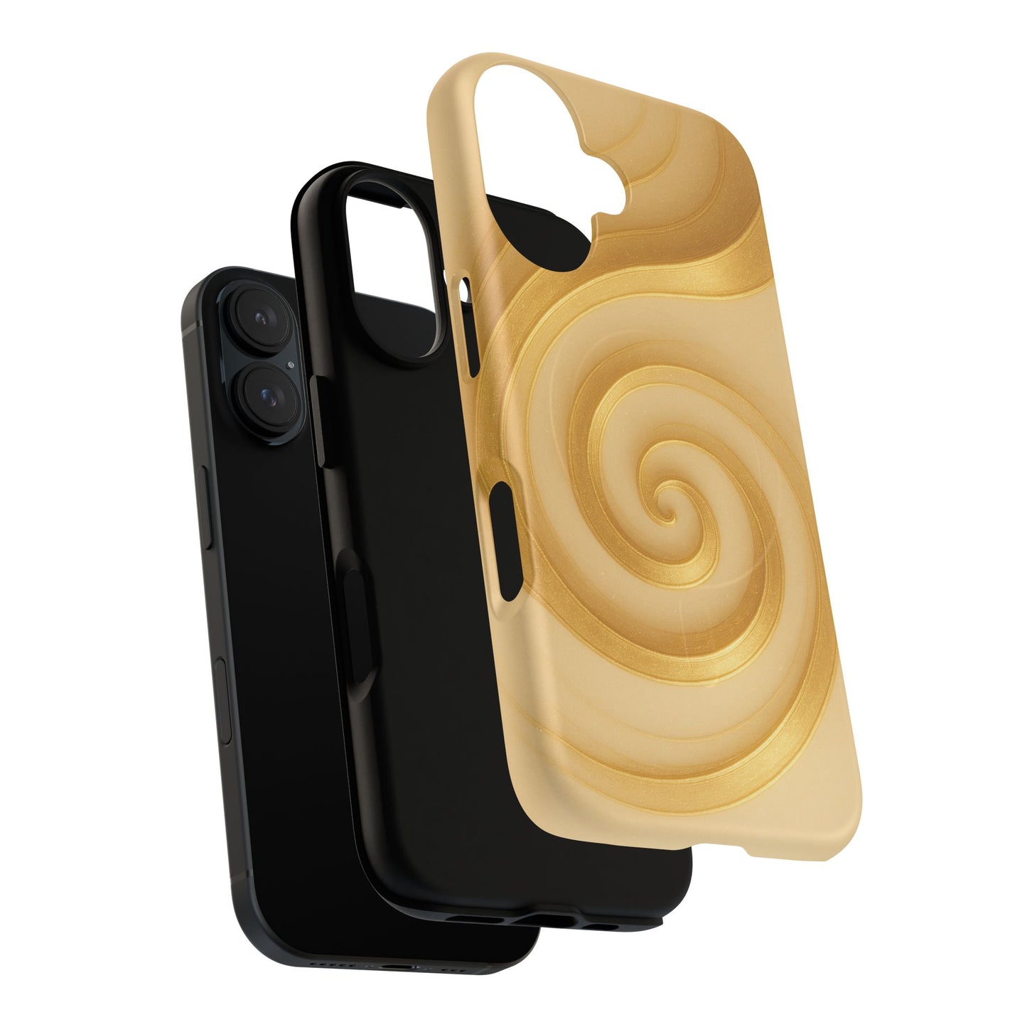 Luxury Series Swirl Gold iPhone Case compatible with MagSafe