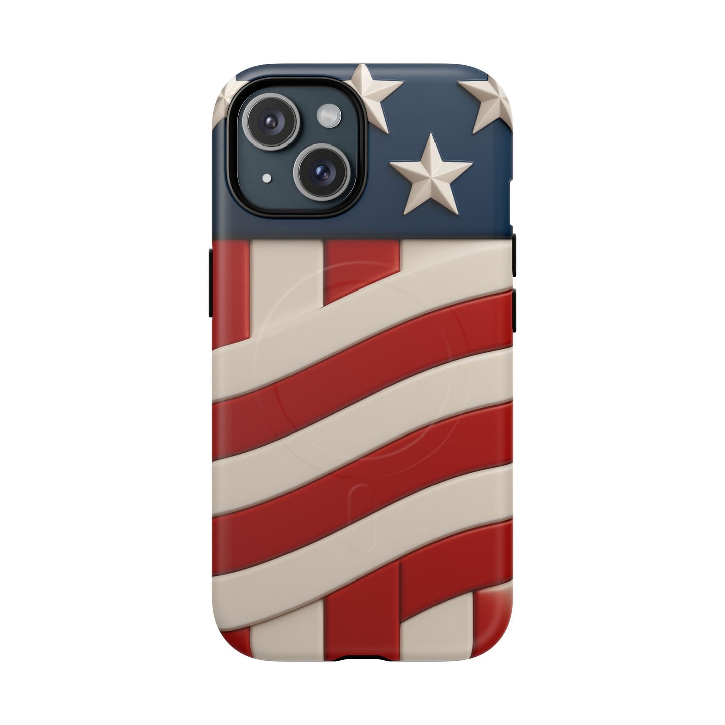 Patriotic iPhone Cases - MagSafe Tough American Flag Design