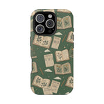 Botanical Journal Pattern iPhone Case | MagSafe Compatible Impact-Resistant Protective Cover