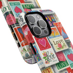 Vintage Romantic Love Stamp iPhone Case | Tough Protection + MagSafe