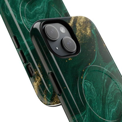 Emerald Marble with Gold Veins iPhone Case | with MagSafe  Shamo's