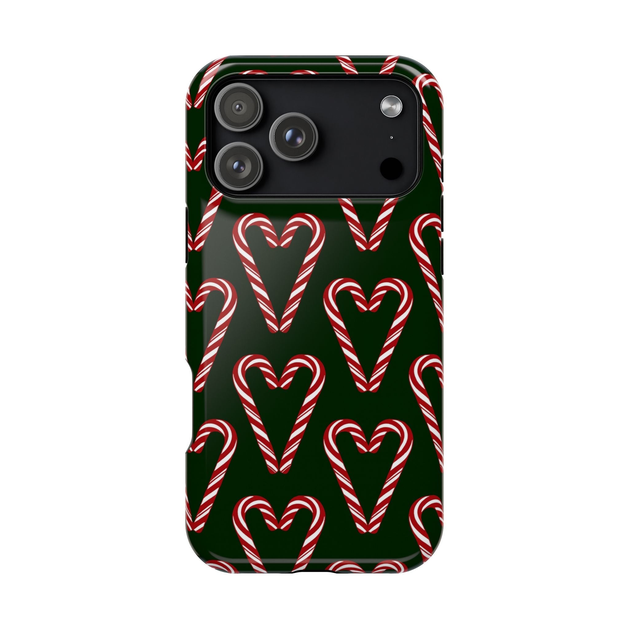 Candy Cane Heart MagSafe Impact-Resistant iPhone Case  Shamo's iPhone 17 Pro Max / Glossy