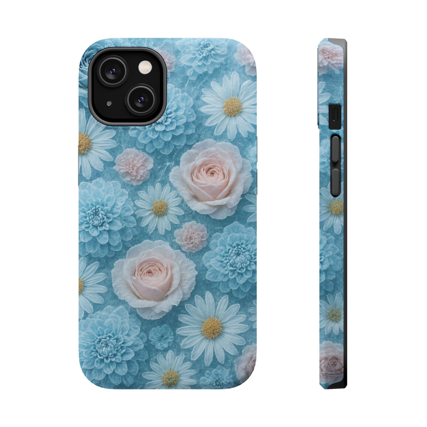 Frozen Floral Rose & Daisy Impact iPhone Case | MagSafe compatible  Shamo's iPhone 14 / Matte