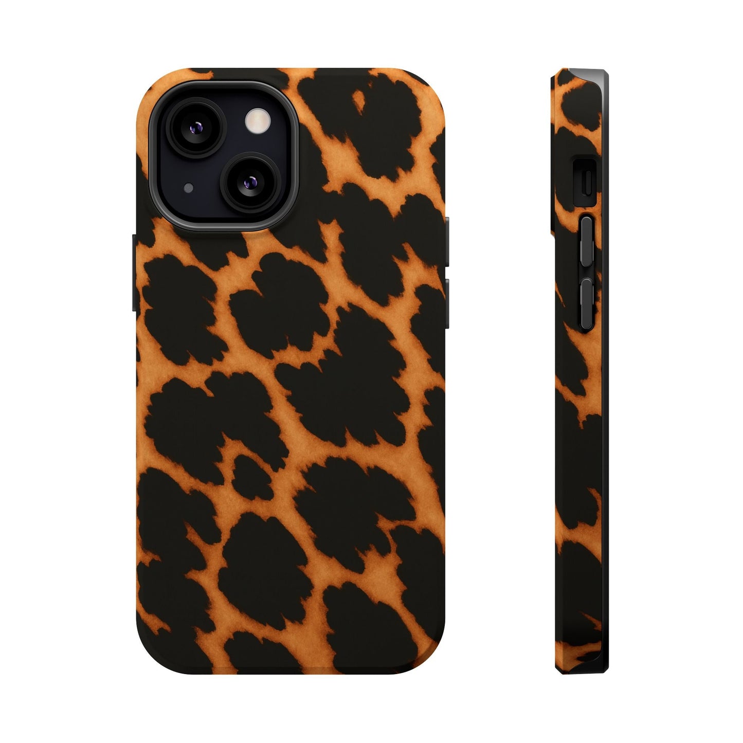 Leopard Print Impact-Resistant iPhone Case with MagSafe compatibility