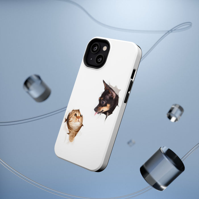 Impact-Resistant Cases with a cat and a dog