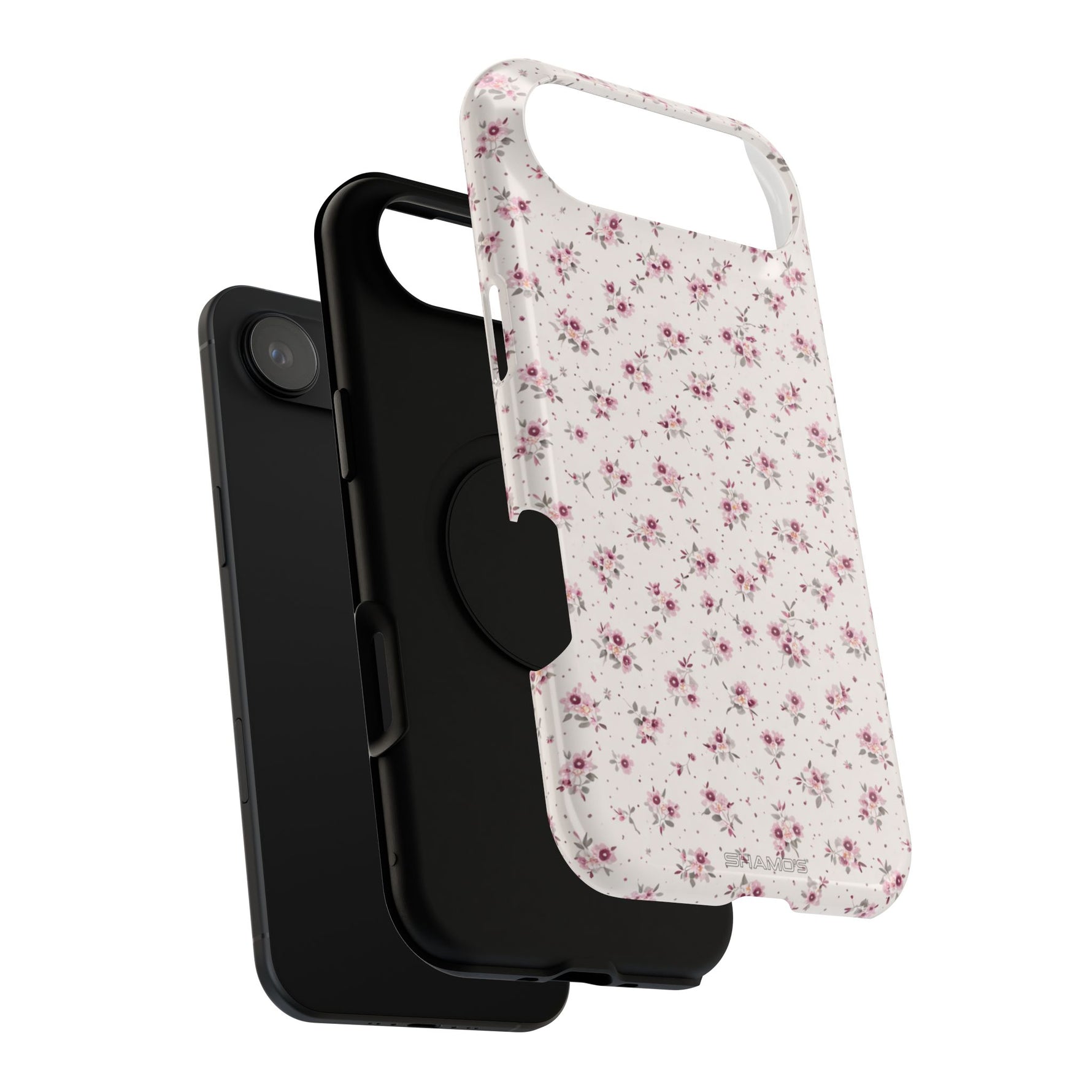Rosebud Floral Tough iPhone Case | Pink Vintage Flower Protective Cover