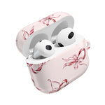 Floral Ribbon AirPod Case — Pink Bow Pattern Protective Cover