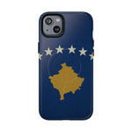 Kosovo Flag Tough iPhone Case — Navy Blue Stars & Gold Map (MagSafe compatible)  Shamo's iPhone 14 Plus / Glossy