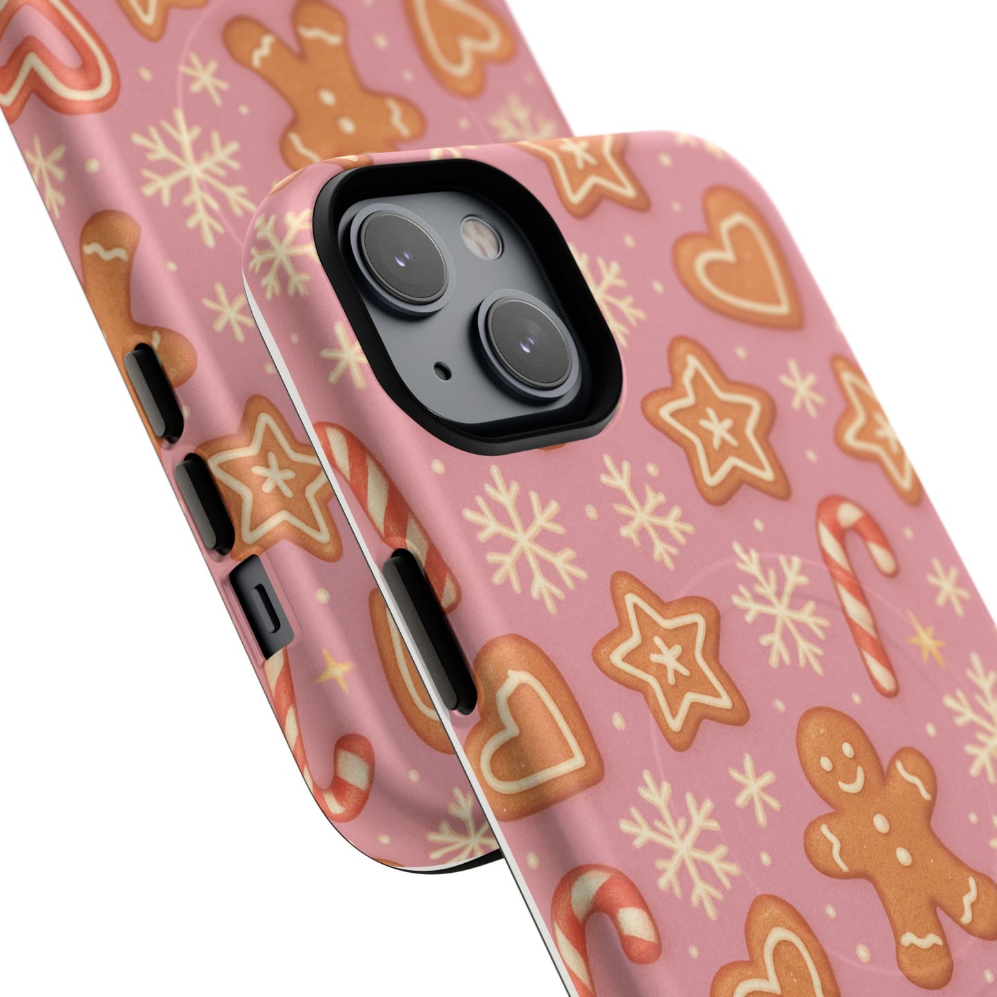 Pink Gingerbread Holiday iPhone Case with MagSafe compatibility