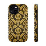 Gold Damask Magnetic Impact-Resistant iPhone Case with MagSafe Compatibility