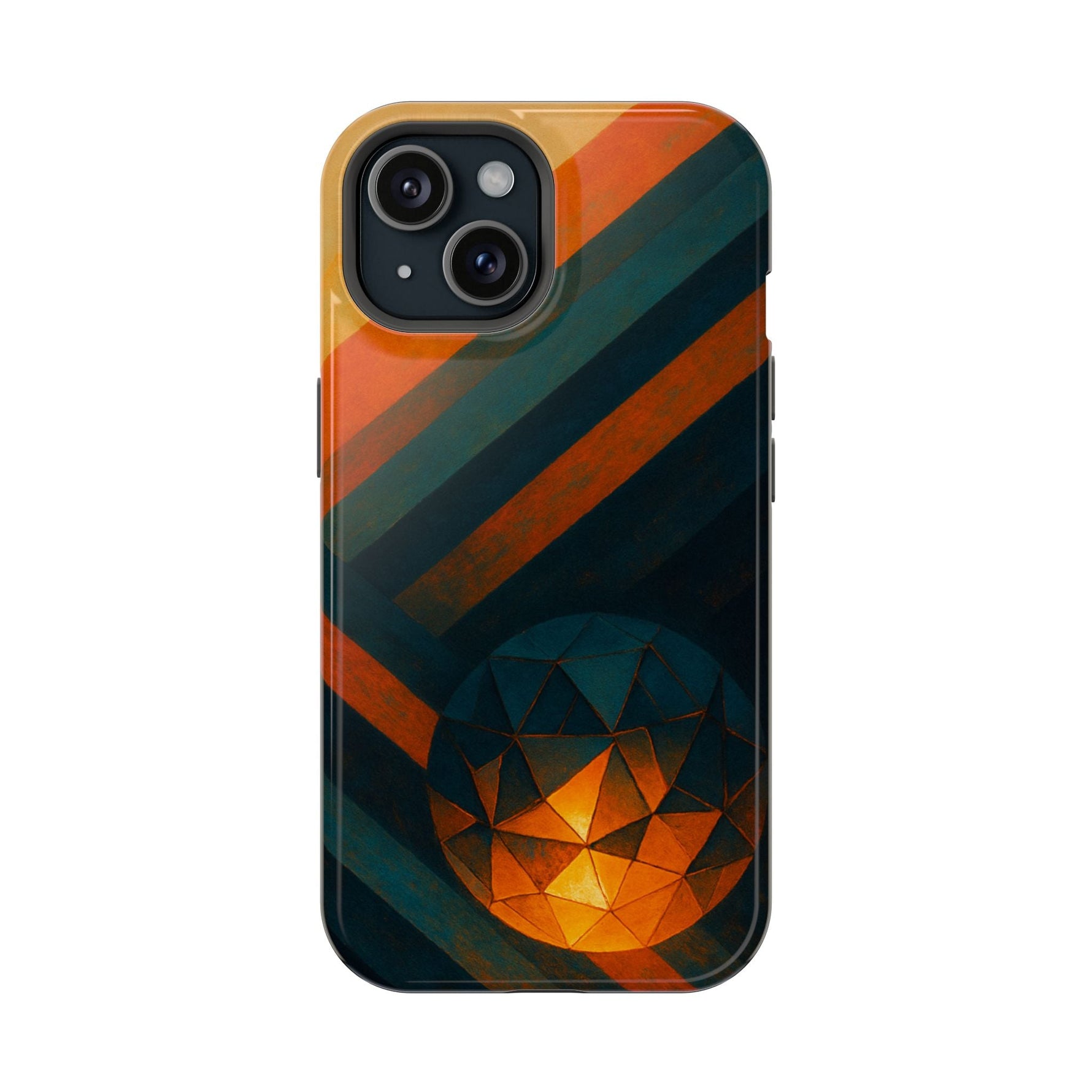 “Geometry of Becoming” Abstract iPhone MagSafe Case — Magnetic Impact-Resistant  Shamo's iPhone 15 / Glossy