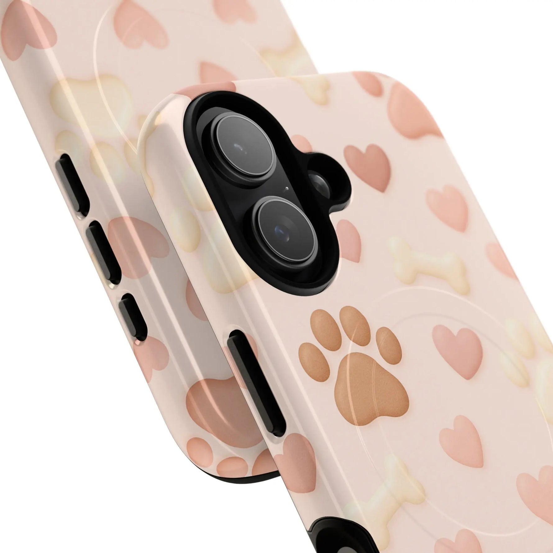 Pet Paw Pattern Phone Case — Pink Puppy Hearts & Bones with MagSafe  Shamo's