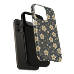 Navy Cherry Blossom Floral iPhone Case - Compatible with MagSafe - Shamo's