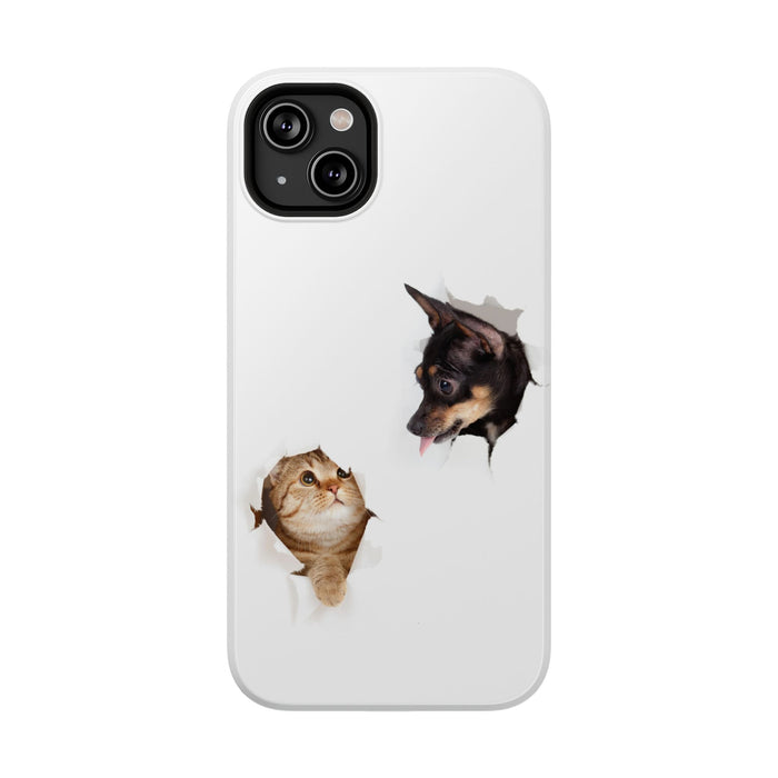 Impact-Resistant Cases with a cat and a dog