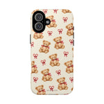 Coque iPhone Ourson des fêtes et sucres d’orge en forme de cœur avec MagSafe