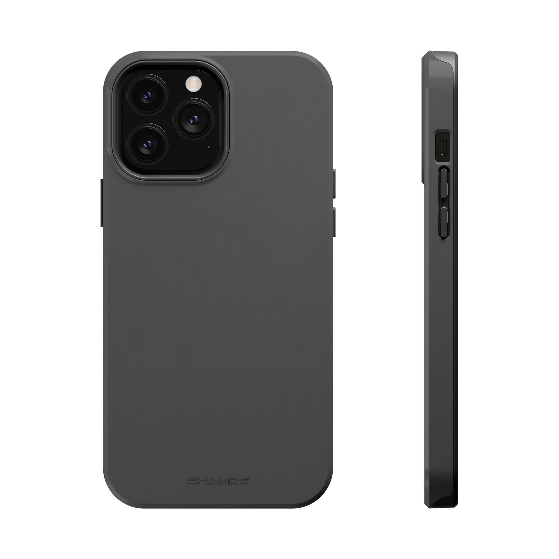 Charcoal Ink Black Solid Color Impact-Resistant iPhone Case | Slim Shockproof Magsafe-Compatible