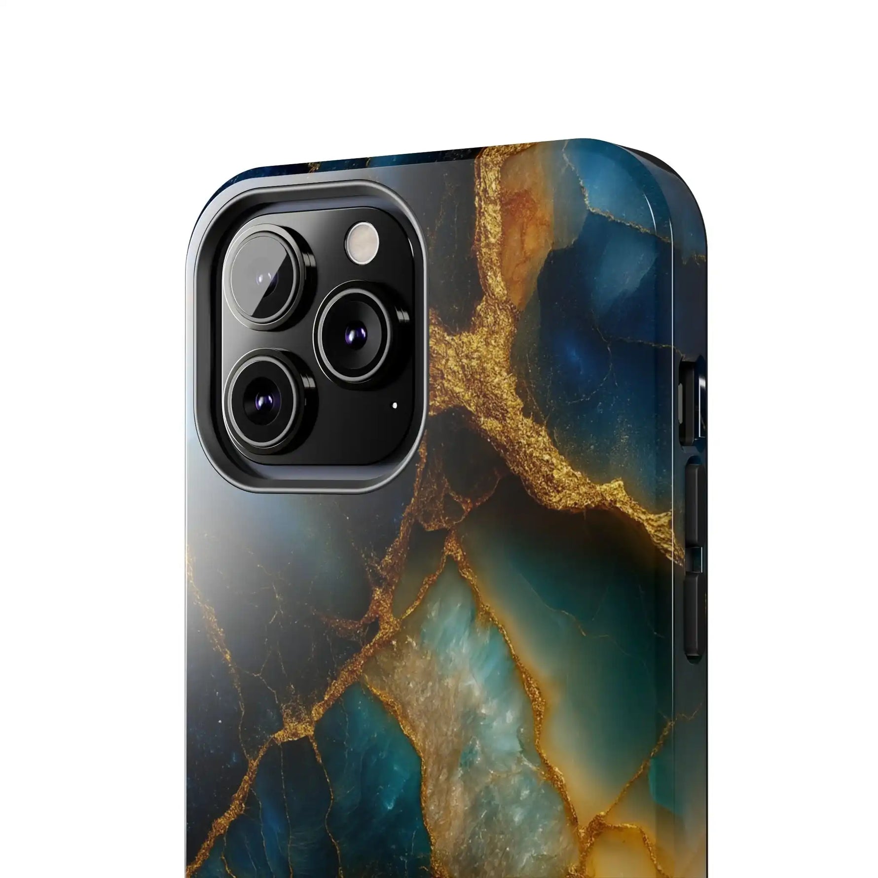 Blue Gold Agate Tough Phone Case Marble Stone Design  Shamo's